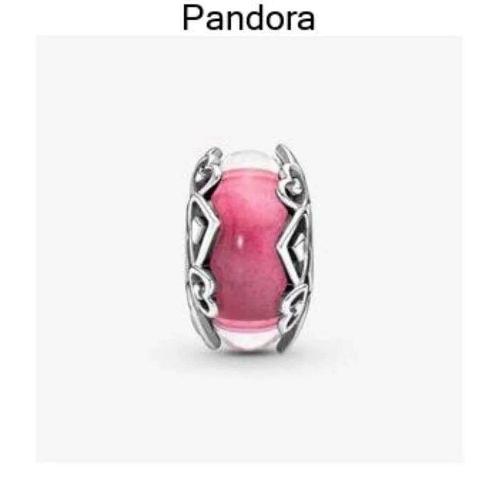 pandora Reveal Your Love Pink Murano Glass Charm
